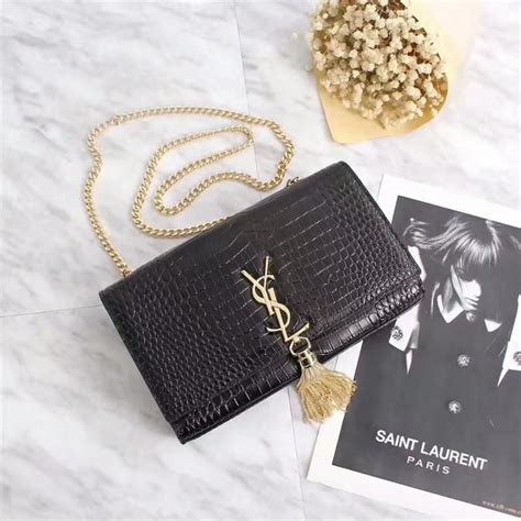 Shop Saint Laurent Kate Clutch with Tassel in Shiny Leather